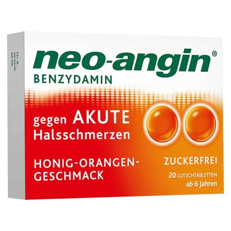 neo-angin Benzydamin gegen akute Hasschmerzen Honig Orange, 20 St