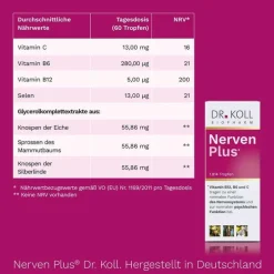 Clearance Nerven Plus Gemmo Komplex Vitamin B12 B6, 50 ml Vitamin C (Ascorbinsäure)|Vitamin B6 (Pyridoxin)