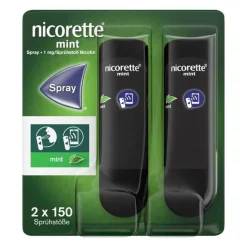 Clearance Nicorette Mint Spray mit 1 mg Nikotin pro Sprühstoß, 2 St