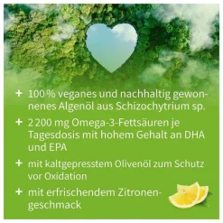 Best Natugena Omega-3 Vegan 2200mg mit 1351 DHA 672 EPA Algenöl Öl, 100 ml