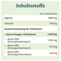 Best Natugena Omega-3 Vegan 2200mg mit 1351 DHA 672 EPA Algenöl Öl, 100 ml
