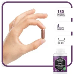 OPC Traubenkernextrakt hochdosiert + Vitamin C Kapseln, 180 St