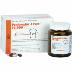 Pankreatin Laves 10.000 Ph.Eur.-Einh.magensaftresistent Hartkapseln , 200 St