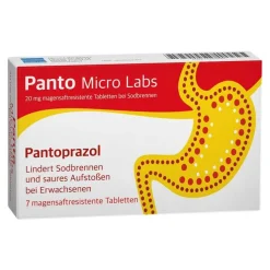 Panto Micro Labs 20 mg magensaftresistent Tabletten bei Sodbrennen, 7 St