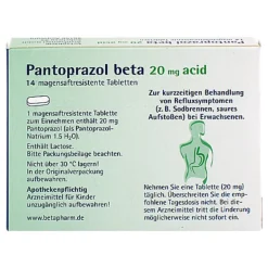 Online Beta Pantoprazol 20 mg acid magensaftresistent Tabletten, 14 St