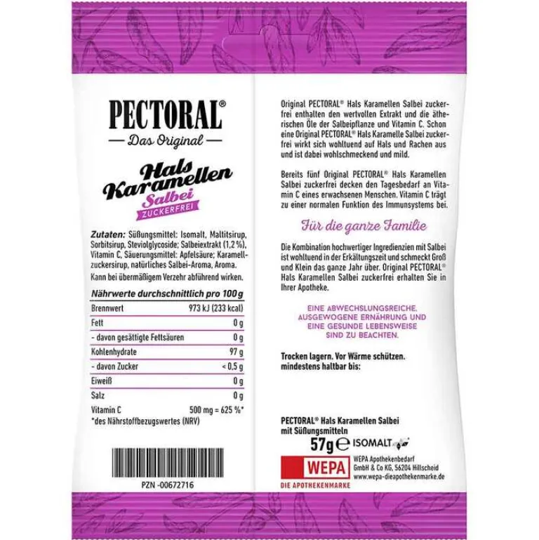 Sale Salbei Bonbons zuck, 60 g Zuckerfreie Bonbons|Husten & Halsbonbons