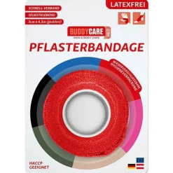 Hot Buddycare Pflasterbandage latexfrei Med rot, 1 St
