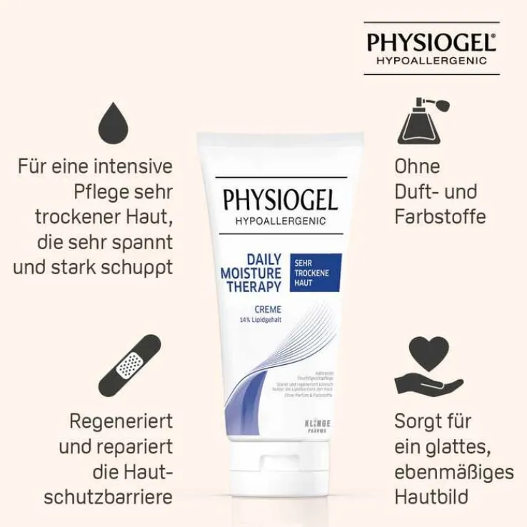 Physiogel Daily Moisture Therapy für sehr trockene Haut Creme , 75 ml