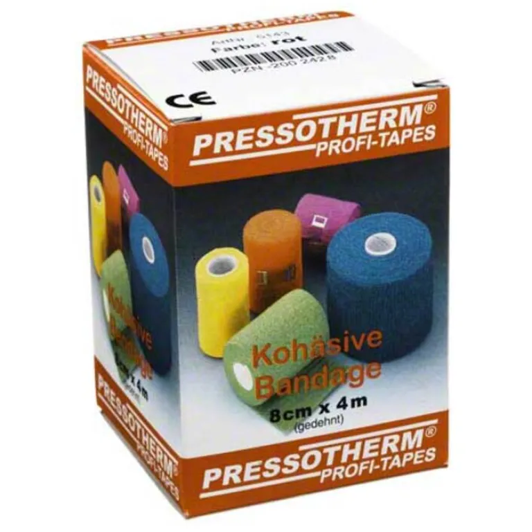 New Pressotherm Kohäsive Bandage 8cmx4m rot, 1 St