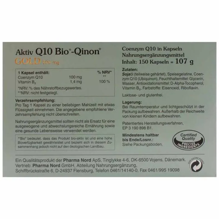 Q10 Bio Qinon Gold 100 mg Pharma Nord Kapseln, 150 St