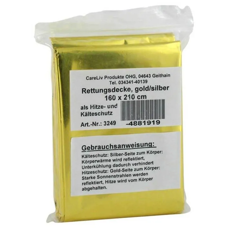 Online CareLiv Rettungsdecke gold / silber 160x210 cm, 1 St