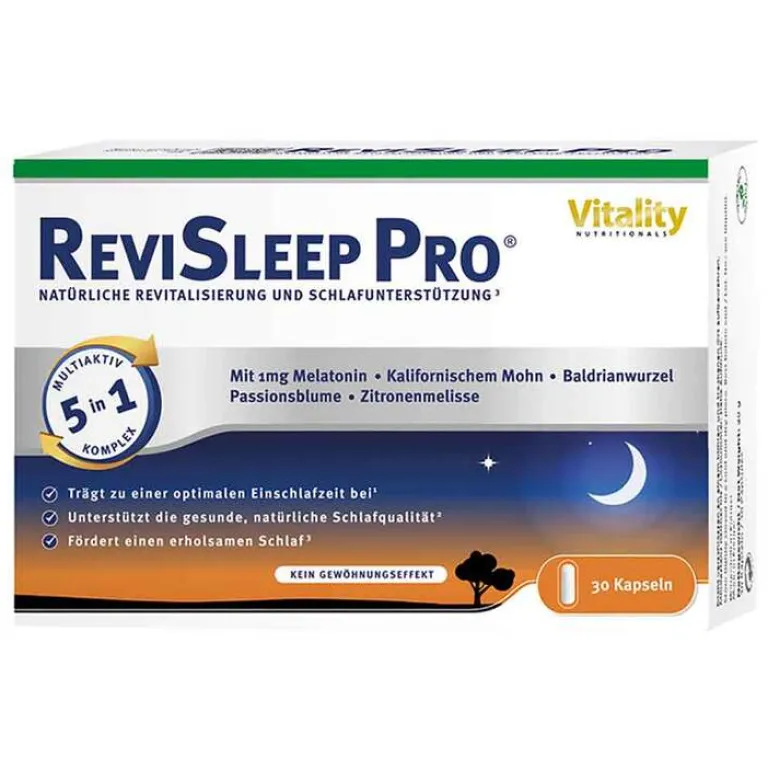 Clearance Revisleep Pro Schlafunterstützung mit Melatonin Kapseln , 30 St Melatonin Tabletten