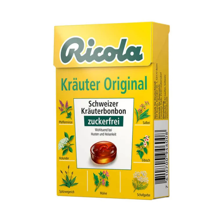 Online Ricola ohne Zucker Box Kräuter Bonbons, 50 g