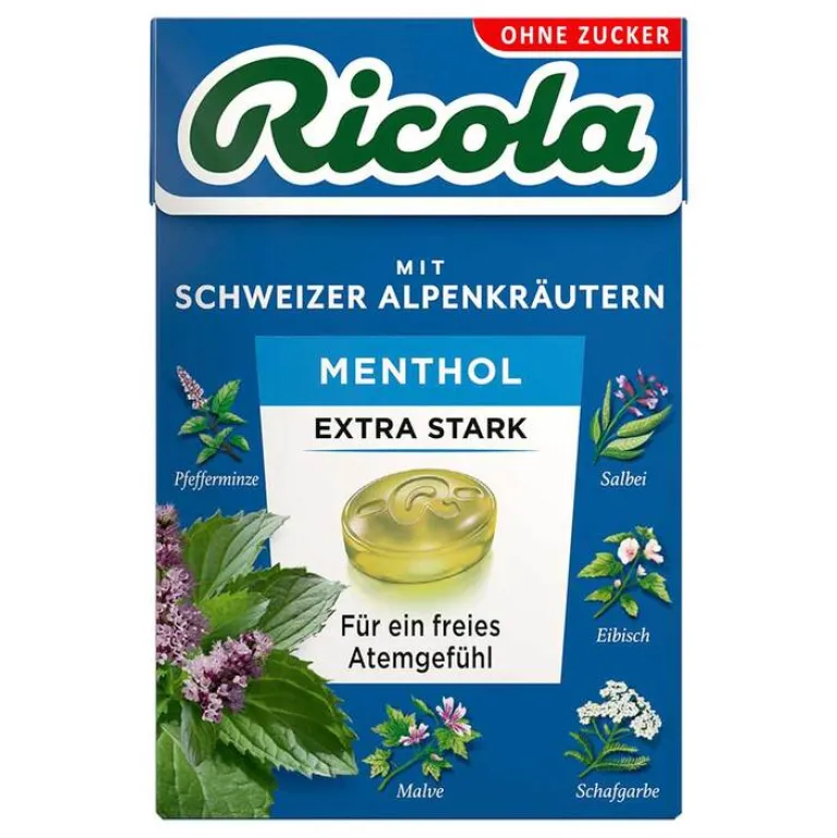 Sale Ricola ohne Zucker Box Menthol extra stark Bonbons, 50 g