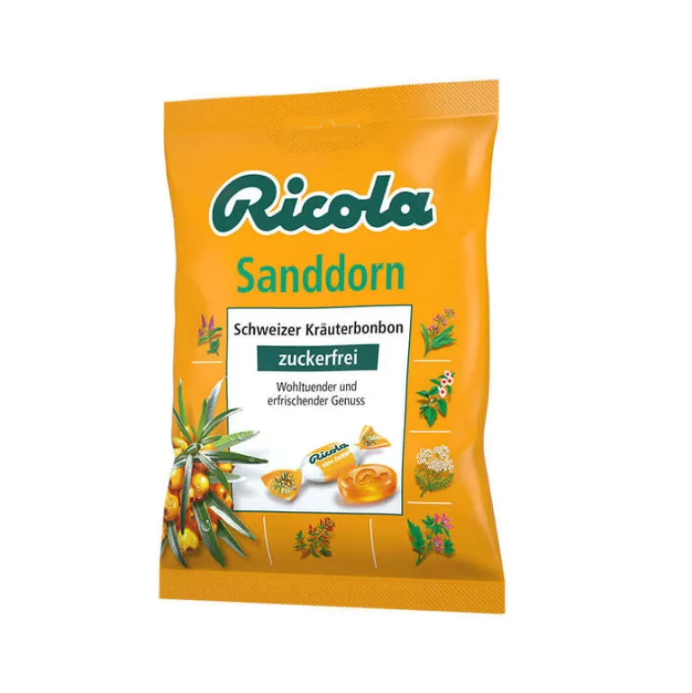 Clearance Ricola ohne Zucker Sanddorn Bonbons, 75 g