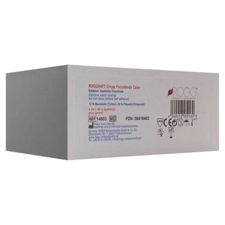 Rogghaft Crepp Color Binde 4cm grün, 1 St