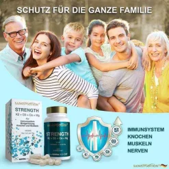 Sanomotion Strength K2 + D3 + Ca + Mg vegan Kapseln, 90 St