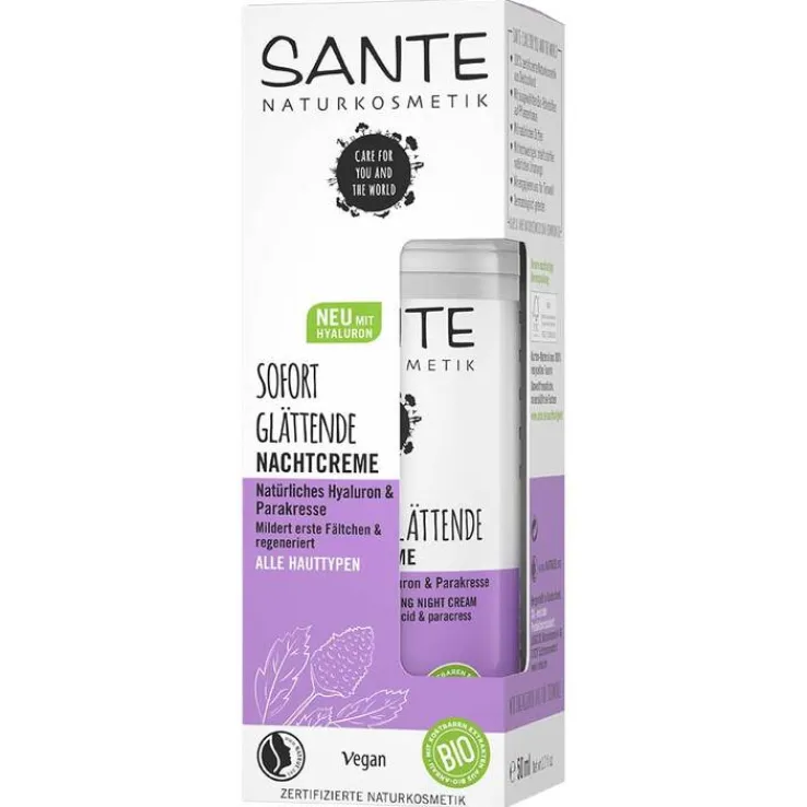 Sante glättende Nachtcreme Hyaluron & Parakresse, 50 ml