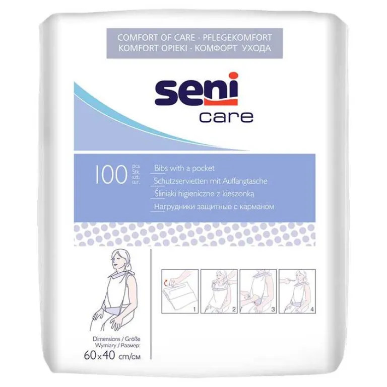 New Seni Einweg Speiselätzchen mit Bindelaschen, 100 St