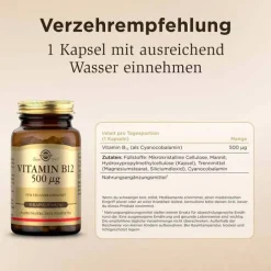 Solgar Vitamin B12 500 µg Kapseln, 50 St