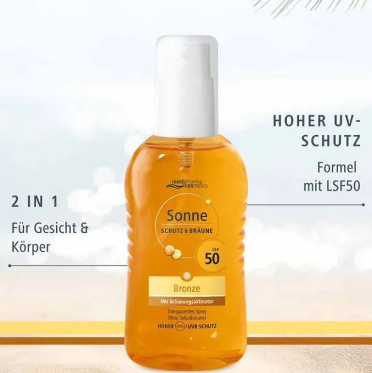 New Sonne Schutz & Bräune Pump-Spray bronze LSF 50, 200 ml Lsf 50+