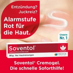 ® HydroCortisonacetat 0,5% Cremogel bei Hautentzündungen, 30 g Mittel Gegen Sonnenbrand|Allergie Medikamente