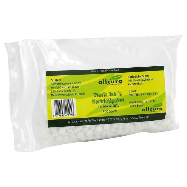 Clearance Allcura Stevia Tabs Tabletten Nachfüllpackung, 500 St