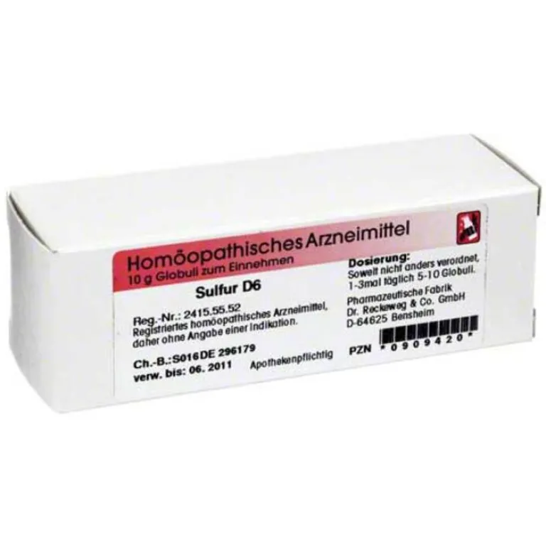New Dr. Reckeweg Sulfur D 6 Globuli, 10 g