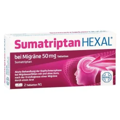 Sumatriptan Hexal bei Migräne 50 mg Tabletten, 2 St