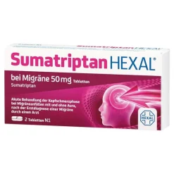 Sumatriptan Hexal bei Migräne 50 mg Tabletten, 2 St