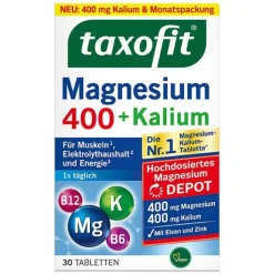 Taxofit Magnesium 400 + Kalium Depot Tabletten, 30 St