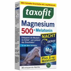 Clearance Taxofit Magnesium 500 Nacht + Melatonin Tabletten, 30 St