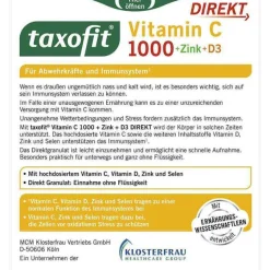 Taxofit Vitamin C 1000 + Zink + D3 Direkt Granulat, 20 St