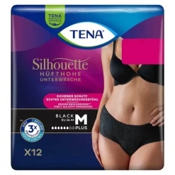 Tena Silhouette Plus M black Inkontinenz Pants, 12 St