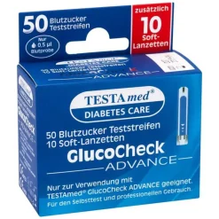 Discount Testamed ® GlucoCheck ADVANCE Teststreifen mit 10 Soft-Lanzetten, 1 P