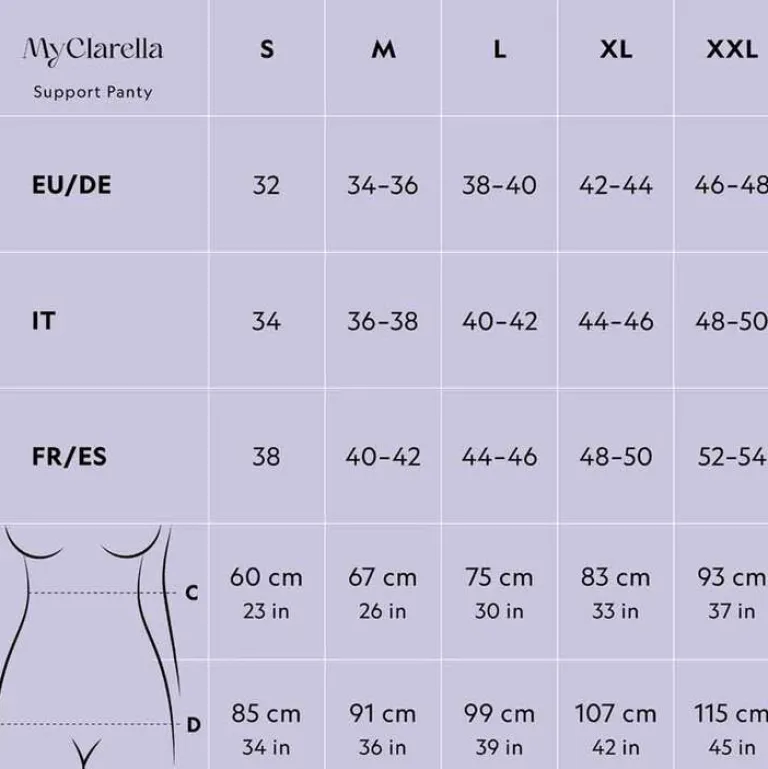 Hot MyClarella The Support Panty Wochenbett Unterhose L schwarz, 1 St