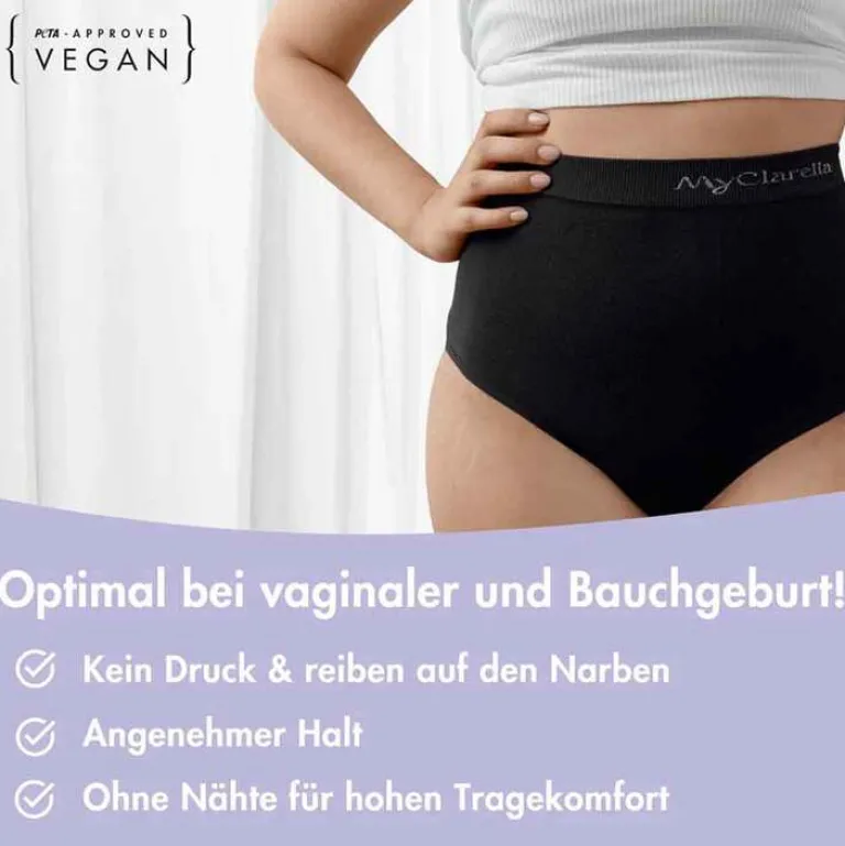 Hot MyClarella The Support Panty Wochenbett Unterhose L schwarz, 1 St