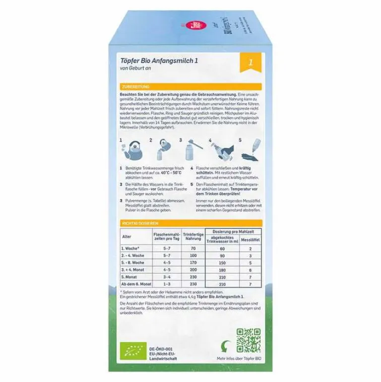 Outlet Lactana Bio 1 Pulver, 600 g Babymilch