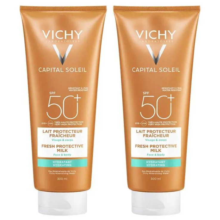 Vichy Capital Soleil Sonnenschutz-Milch LSF 50+ für Gesicht und Körper, 2x300 ml
