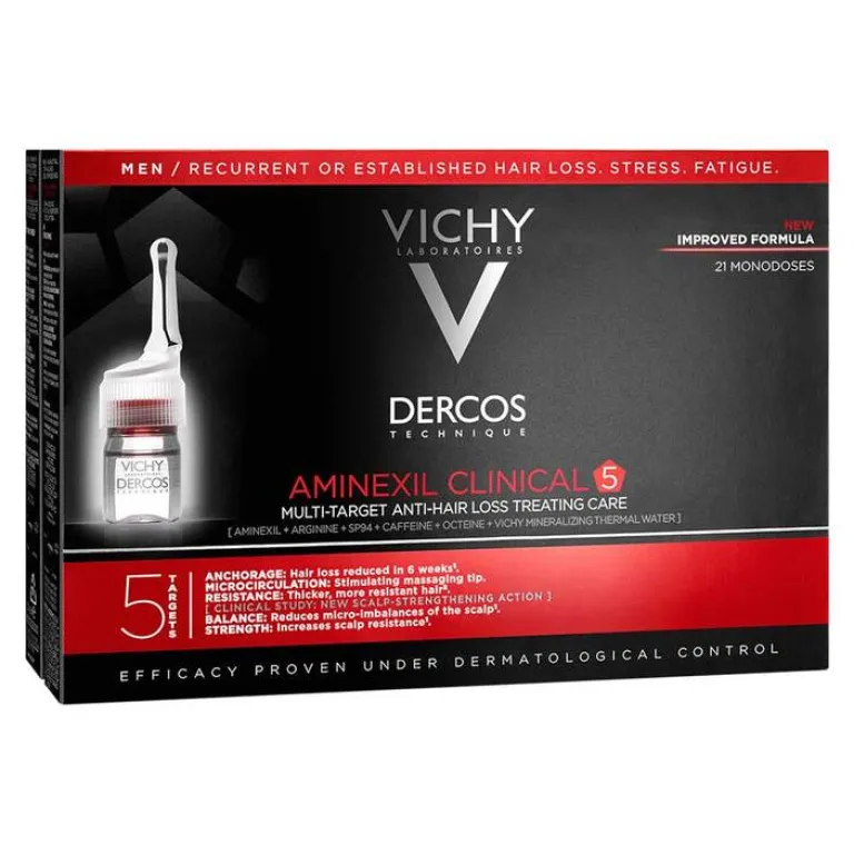 Discount Vichy Dercos Aminexil Clinical 5 für Männer, 21X6 ml