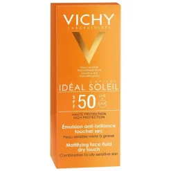 Vichy Idéal Soleil Mattierendes Sonnen-Fluid LSF 50+ für das Gesicht, 50 ml