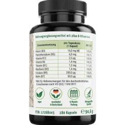 Virisolis Vitamin B-Komplex Forte 6-Mon.vegan Kapseln , 180 St
