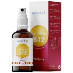 New Vitamin B12 + B6 + Folsäure Vital Spray, 50 ml Vitamin B9 (Folsäure)|Vitamin B6 (Pyridoxin)