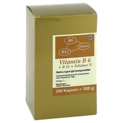 Discount Vitamin B6 + B12 + Folsäure N Kapseln, 200 St Vitamin B6 (Pyridoxin)|Vitamin B Komplex