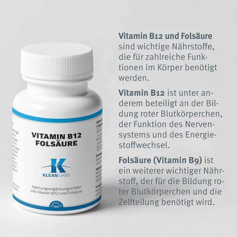 New Douglas Laboratories Vitamin B12 + Folsäure Kapseln, 100 St