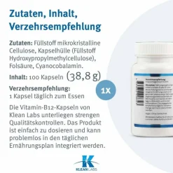 New Douglas Laboratories Vitamin B12 + Folsäure Kapseln, 100 St