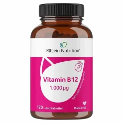 Hot Vitamin B12 1.000 µg Lutschtabletten vegan, 120 St Vitamin B12 (Cobalamin)