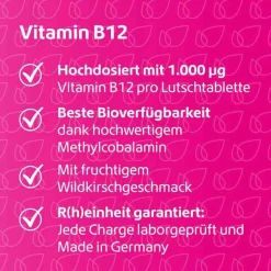 Hot Vitamin B12 1.000 µg Lutschtabletten vegan, 120 St Vitamin B12 (Cobalamin)