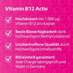 Clearance Vitamin B12 Activ 1000 µg hochdosiert + vegan Kapseln , 120 St Vitamin B12 (Cobalamin)