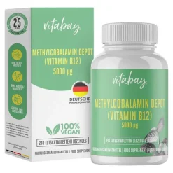 New Vitabay Vitamin B12 Depot 5000 µg Methylcobalam.vegan Lut., 240 St